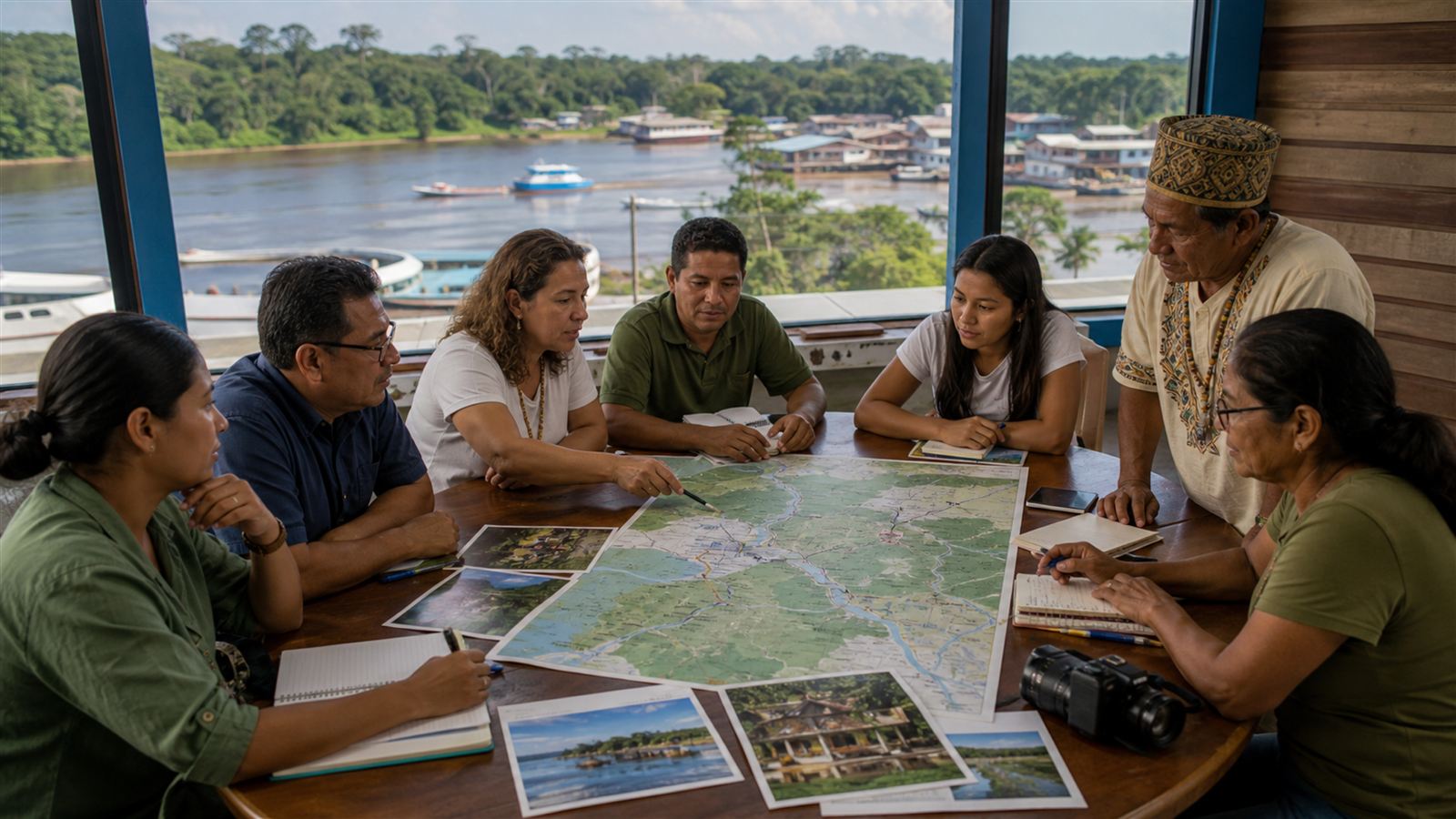 Reunião de planejamento de novas rotas de turismo no interior do Amazonas